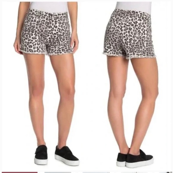 Good American Jeans Cut-Offs Snow Leopard Shorts 27, Leopard Shorts - Picture 2 of 11